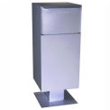 dVault Deposit Vault Mailbox and Parcel Drop with Pedestal, Rear Access, Gray