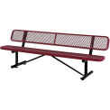 96&quot;L  Expanded Metal Mesh Bench With Back Rest, Red