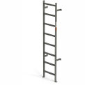 EGA VMS8 Steel Vertical Wall Mount Ladder W/O Rail Extensions, 8 Step, Gray