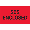 3&quot;x5&quot; SDS Enclosed Labels, Fluorescent Red/Black, 500 Per Roll