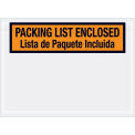 Panel Face Bilingual Envelopes, &quot;Packing List Enclosed&quot;, 7-1/2 x 5-1/2&quot;, Orange, 1000/Case, PL500
