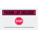 Panel Face Envelopes, &quot;Packing List Enclosed&quot;, Red, 5-1/2 x 10&quot;, 1000/Case, PL492