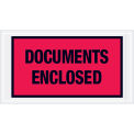 Full Face Envelopes, &quot;Documents Enclosed&quot;, Red, 5-1/2 x 10&quot;, 1000/Case, PL436