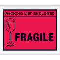 Full Face Envelopes, &quot;Packing List Enclosed, Fragile&quot;, Red, 4-1/2 x 5-1/2&quot;, 1000/Case, PL493