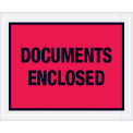 Full Face Envelopes, &quot;Documents Enclosed&quot;, Red, 4-1/2 x 5-1/2&quot;, 1000/Case, PL438