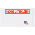 USA Flag Envelopes, &quot;Packing List Enclosed&quot;, Red/White/Blue, 5-1/2 x 10&quot;, 1000/Case, PL512