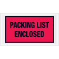 Full Face Envelopes, &quot;Packing List Enclosed&quot;, Red, 5-1/2 x 10&quot;, 1000/Case, PL427