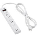 12&quot; 5+1 Outlet Strip & Surge Protector, 900 Joules, 6-ft Cord, White