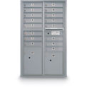 United Visual Products 4C Horizontal Mailbox, 51-1/4&quot;H Double Column 16 Doors, 1 Parcel