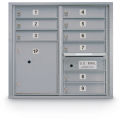United Visual Products 4C Horizontal Mailbox, 28-1/2&quot;H Double Column 9 Doors 1 Parcel