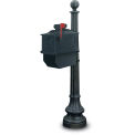 United Visual Products Augusta Single Residential Mailbox & Post, Black