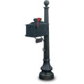 United Visual Products Cape Charles Single Residential Mailbox & Post, Black