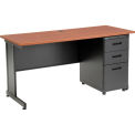 Global Industrial 60&quot;W x 24&quot;D Office Desk with 3 Drawers, Cherry