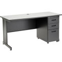 Global Industrial 60&quot;W x 24&quot;D Office Desk with 3 Drawers, Gray