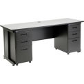 Global Industrial 72&quot;W x 24&quot;D Office Desk with 6 drawers, Gray