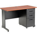 Global Industrial 48&quot;W x 24&quot;D Office Desk with 3 Drawers, Cherry