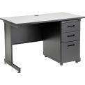 Global Industrial 48"W x 24"D Office Desk with 3 Drawers, Gray