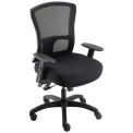Global Industrial Big and Tall Mesh Back Chair, Fabric Seat, Black