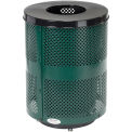 32 Gallon Deluxe Thermoplastic Perf Receptacle w/Flat Lid & Base, Green