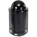 32 Gallon Deluxe Thermoplastic Mesh Receptacle w/Dome Lid & Base, Black