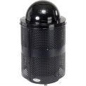 32 Gallon Deluxe Thermoplastic Perforated Receptacle w/Dome & Base, Black