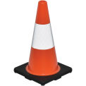 18&quot; Reflective Traffic Cone, Black Base, 3 lbs