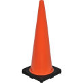 36" Non-Reflective Traffic Cone, Black Base, 10 lbs