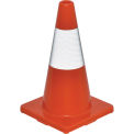 18" Reflective Traffic Cone, Solid Orange Base, 2-1/2 lbs