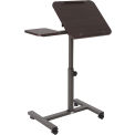Seville Classics Tilting Sit-Stand Laptop Desk Cart with Mouse Pad Table, Walnut
