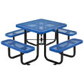 Global Industrial Expanded Metal Picnic Table, 36" Square, Blue