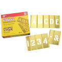 C. H. Hanson 10074 4&quot; Brass Interlocking Stencil Letters and Numbers, 45 Piece Set