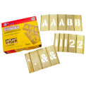 C. H. Hanson 10154 4&quot; Brass Interlocking Stencil Letters and Numbers, 92 Piece Set