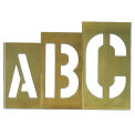 C. H. Hanson 10165 8&quot; Brass Interlocking Stencil Gothic Style Letters, 33 Piece Kit