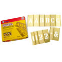 C. H. Hanson 10106 1/2&quot; Brass Interlocking Stencil Letters and Numbers, 77 Piece Set