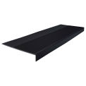 Rubber Light Duty Ribbed Stair Tread Square Nose 12.25&quot; x 42&quot; Black