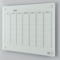 36"W x 24"H Glass Calendar Whiteboard, Magnetic, White