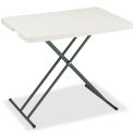 Adjustable Height Plastic Folding Table, 30&quot; x 20&quot;, White
