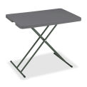 Adjustable Height Plastic Folding Table, 30&quot; x 20&quot;, Charcoal