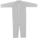 Disposable Polypropylene Coverall, Open Wrists/Ankles, WHT, Medium, 25/Case