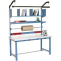 Global Industrial Packing Workbench, Riser Kit & Power Apron, Laminate Square Edge, 72"W x 30"D