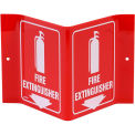 Brady&#174; V1FE15A 2 Sided Fire Extinguisher &quot;V&quot; Sign, Acrylic, 8&quot;W x 6&quot;H