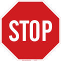 Stop Sign, White/Red, HIP Reflective Sign, Aluminum, 24&quot;W x 24&quot;H
