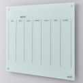 48&quot;W x 36&quot;H Magnetic Glass Calendar Whiteboard, White