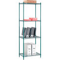 Nexel Poly-Green, 4 Tier, Wire Shelving Starter Unit, 30&quot;W x 14&quot;D x 86&quot;H