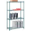 Nexel Poly-Green, 4 Tier, Wire Shelving Starter Unit, 42&quot;W x 14&quot;D x 74&quot;H