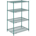 Nexel 36&quot;W X 21&quot;D X 63&quot;H Green Epoxy Wire Shelving