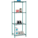 Nexel Poly-Green, 4 Tier, Wire Shelving Starter Unit, 30&quot;W x 21&quot;D x 86&quot;H