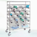 Nexel Chrome Catheter Cart with Baskets, 5&quot; Swivel Casters, 48&quot;W x 24&quot;L x 68&quot;H