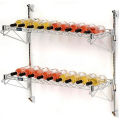 Wine Bottle Rack, Single Wide 2 Shelf Wall Mount 26 Bottle, 48"W x 14"D x 34"H