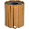 Round Recycled Plastic Receptacle W/ Liner, 32 Gallon, Cedar